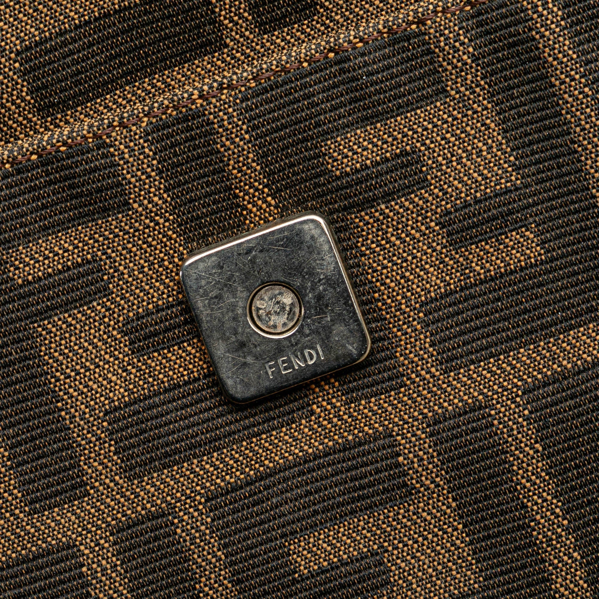Brown Fendi Zucca Canvas Shoulder Bag