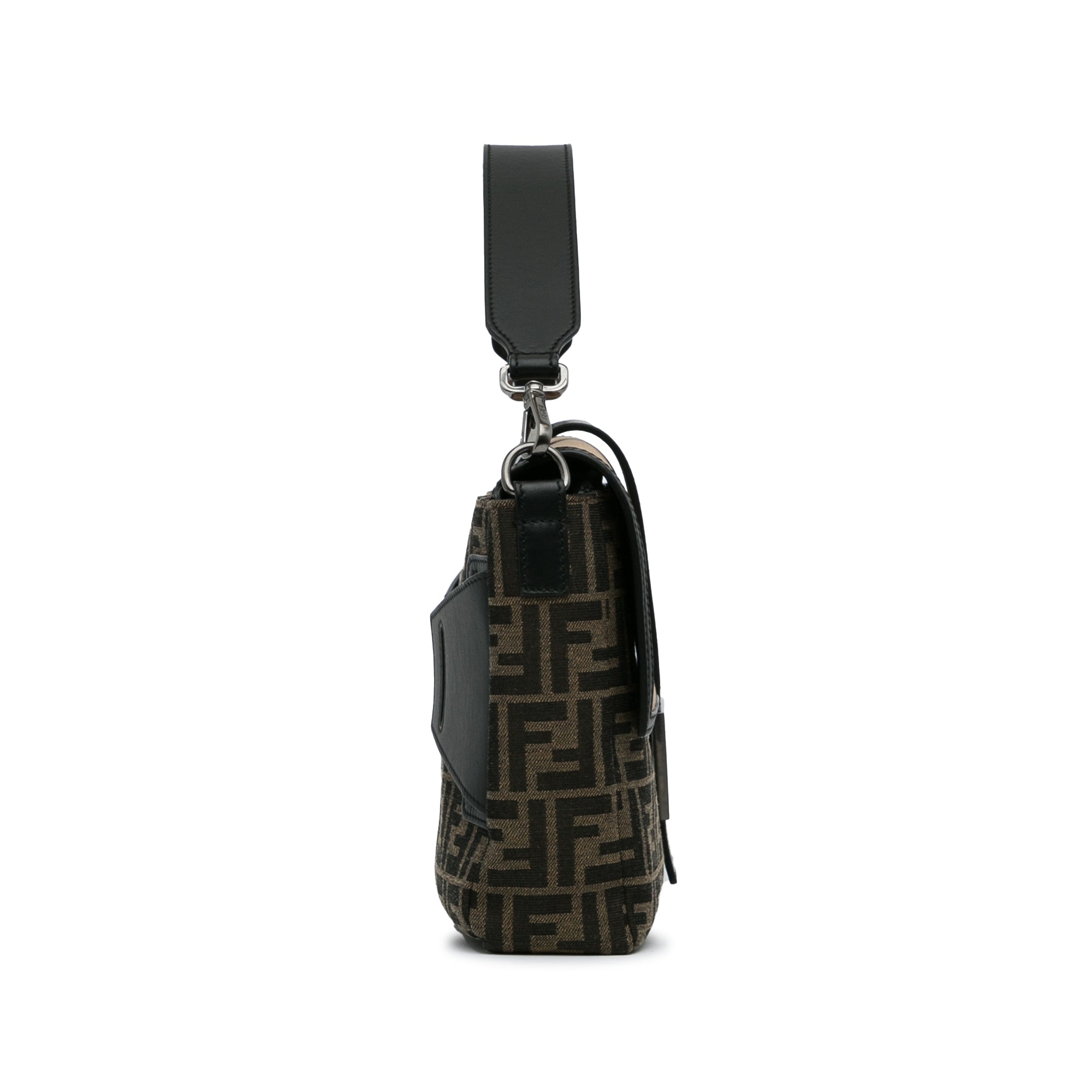 Brown Fendi Large Zucca Canvas Convertible Belt Baguette Satchel
