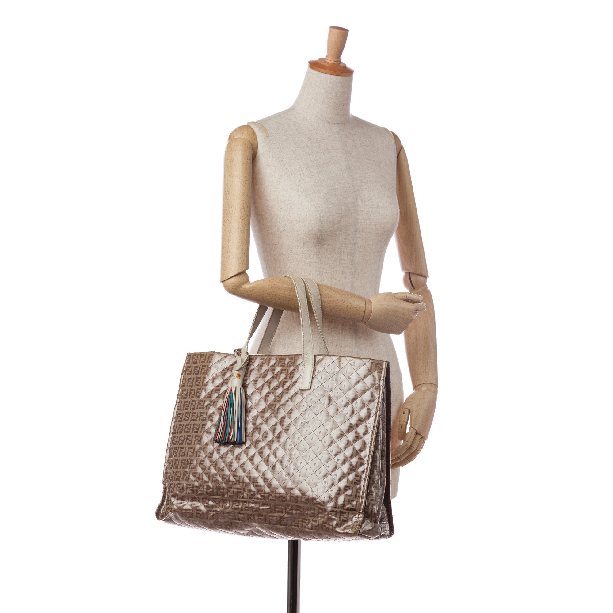 Brown Fendi Zucchino Glazed Tote