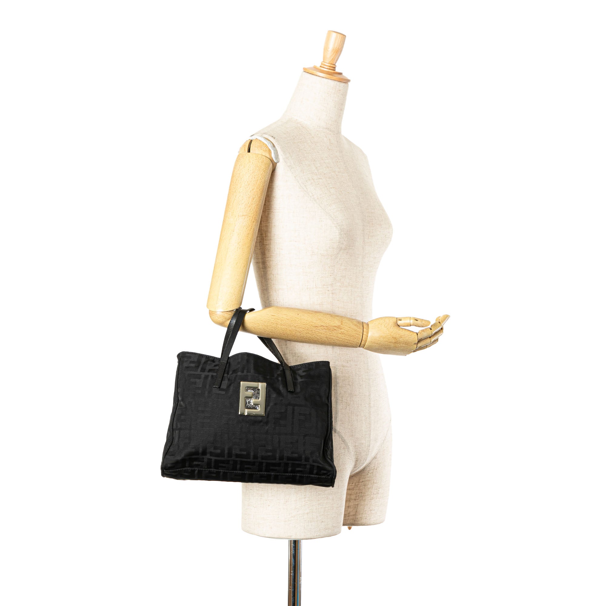 Black Fendi Zucca Nylon Handbag