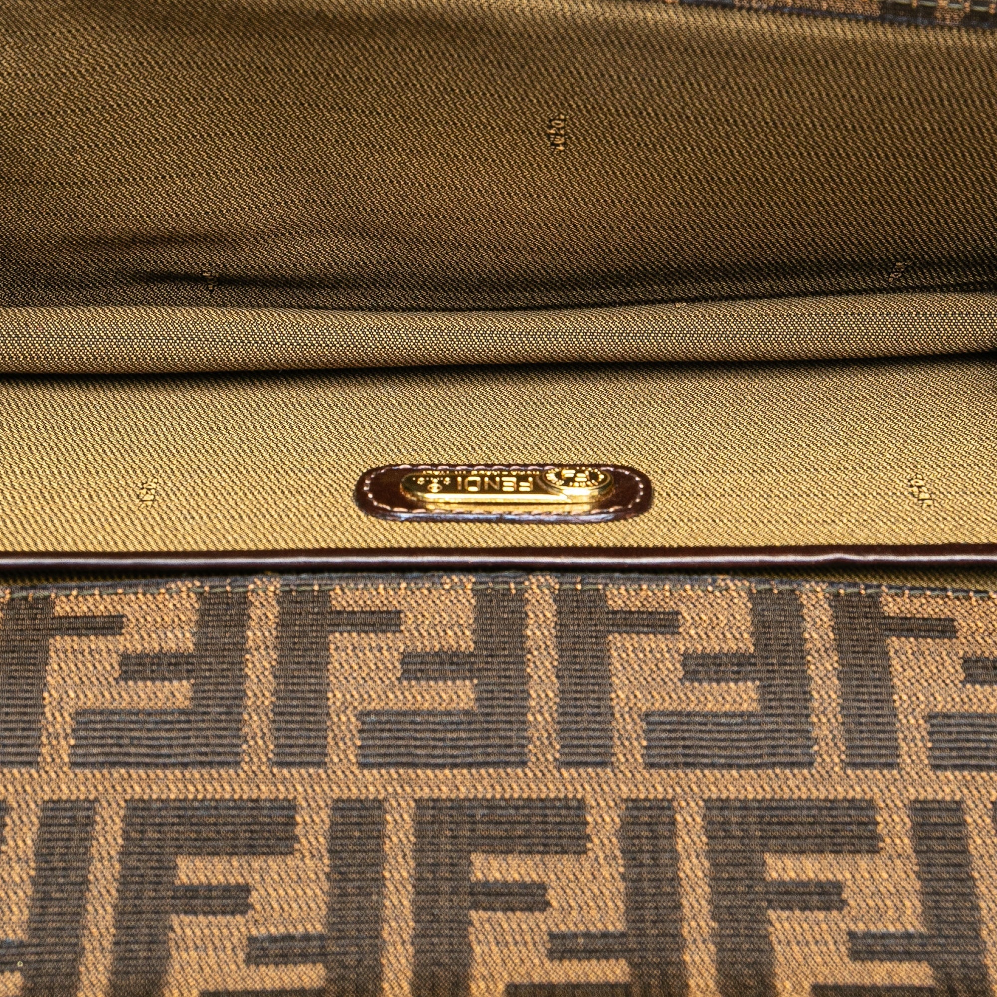 Brown Fendi Zucca Canvas Flap Shoulder Bag
