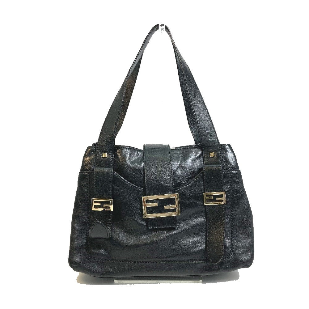 FENDI Tote Bag leather black Mamma Women Used