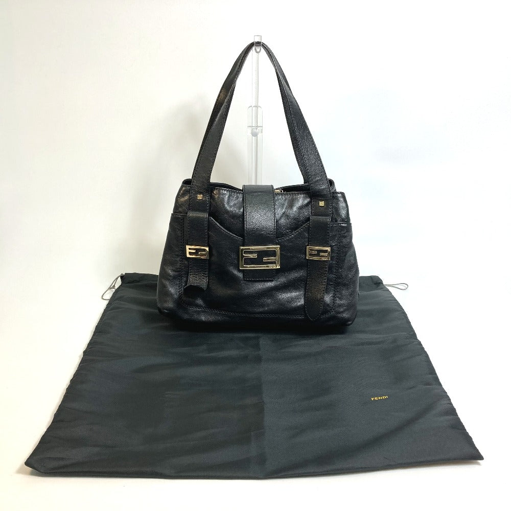 FENDI Tote Bag leather black Mamma Women Used