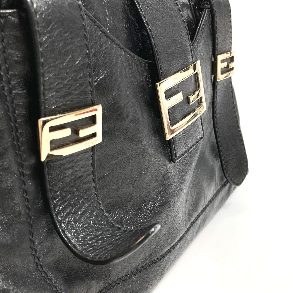 FENDI Tote Bag leather black Mamma Women Used