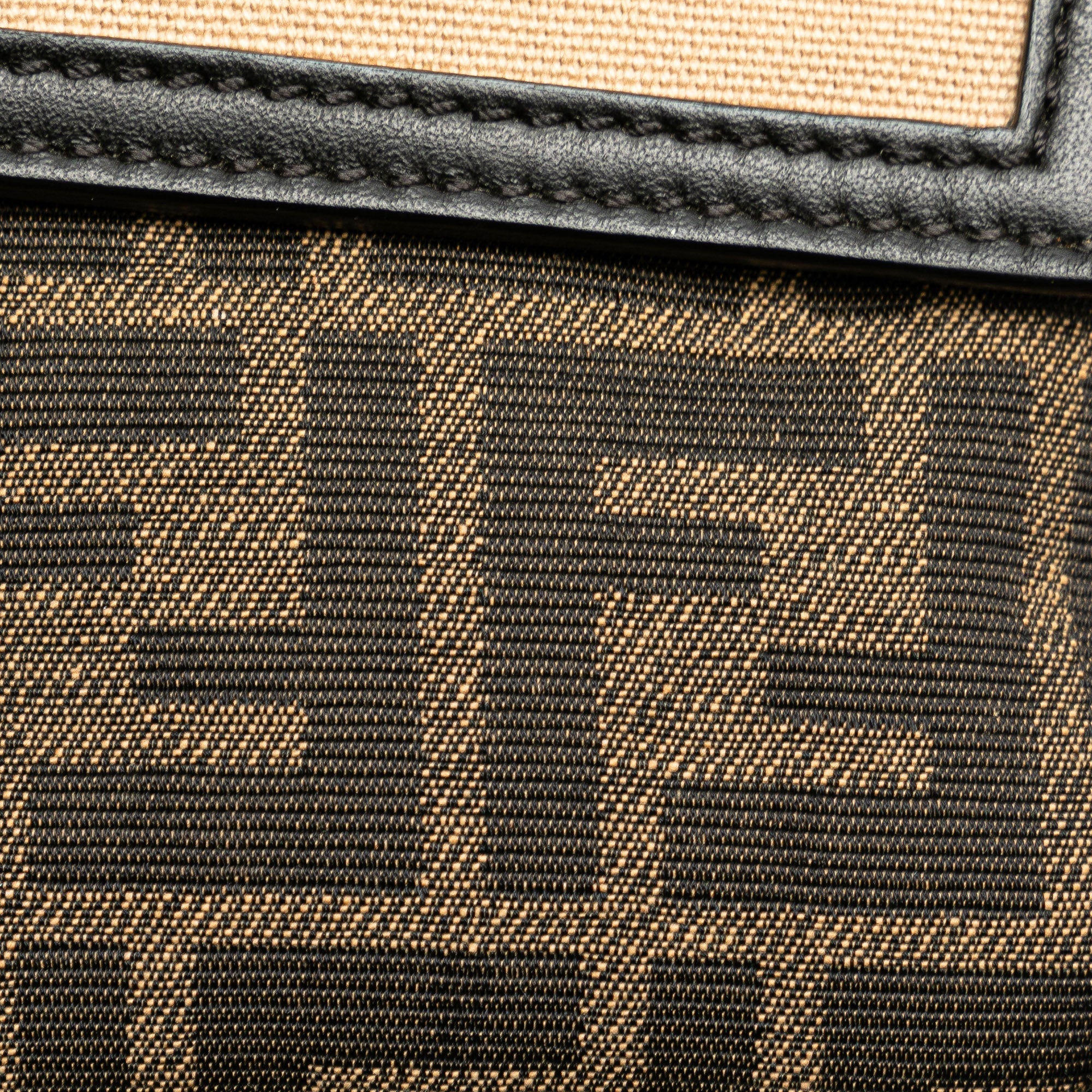 Brown Fendi Zucca Canvas and Leather Convertible Baguette Satchel