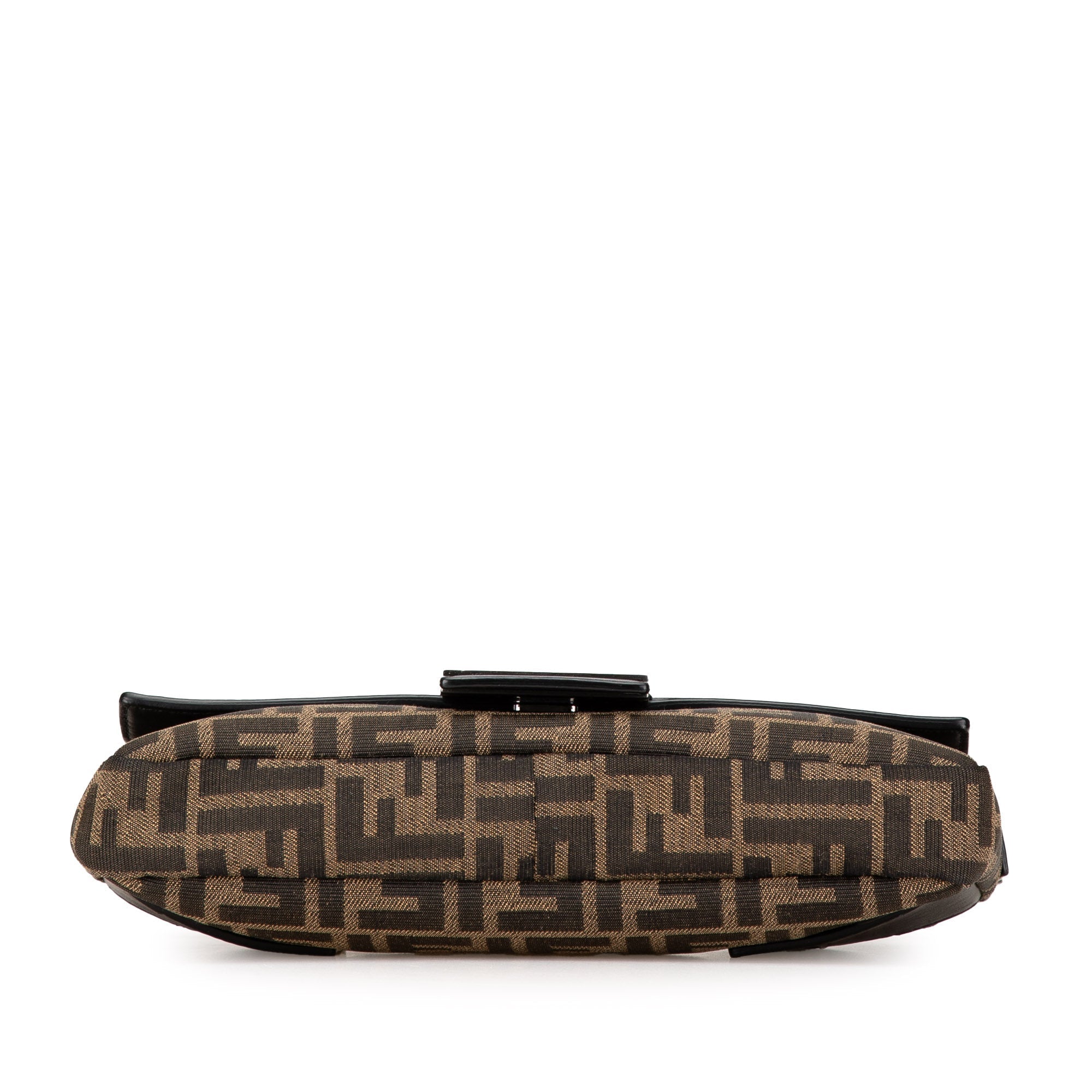 Brown Fendi Zucca Canvas and Leather Convertible Baguette Satchel