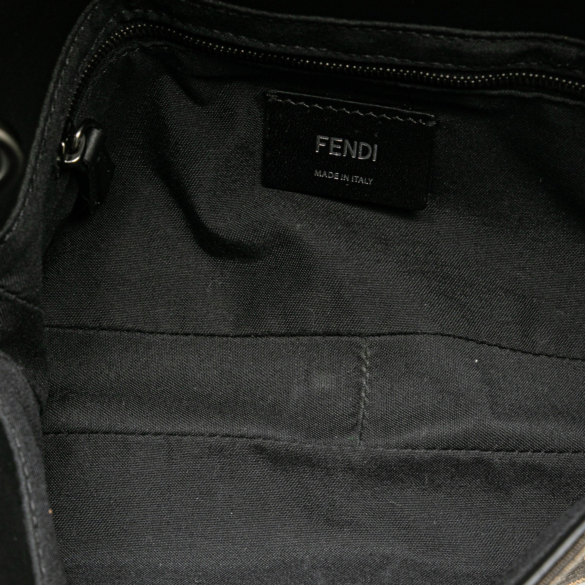 Brown Fendi Zucca Canvas and Leather Convertible Baguette Satchel