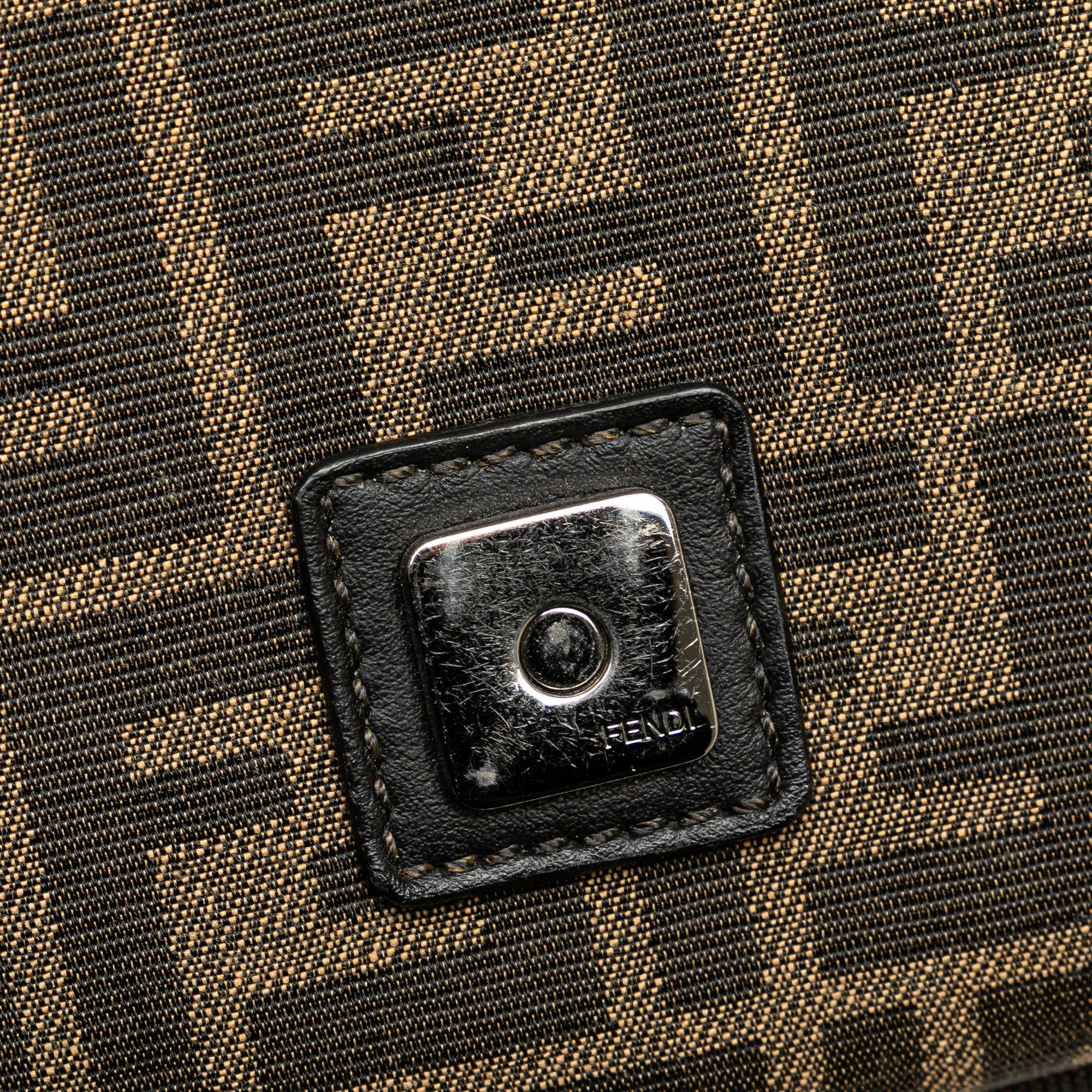 Brown Fendi Zucca Canvas and Leather Convertible Baguette Satchel