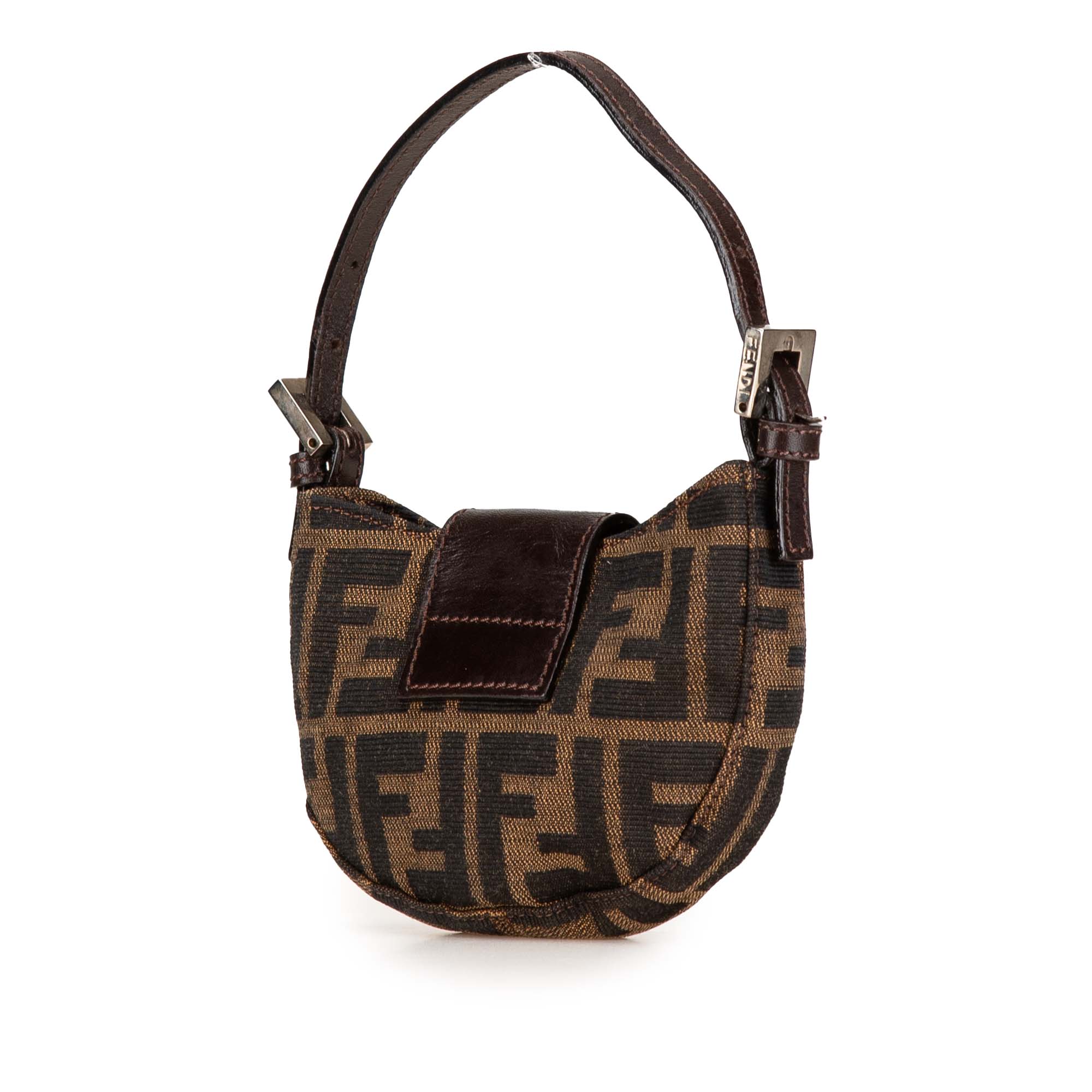 Brown Fendi Mini Zucca Canvas Croissant Handbag