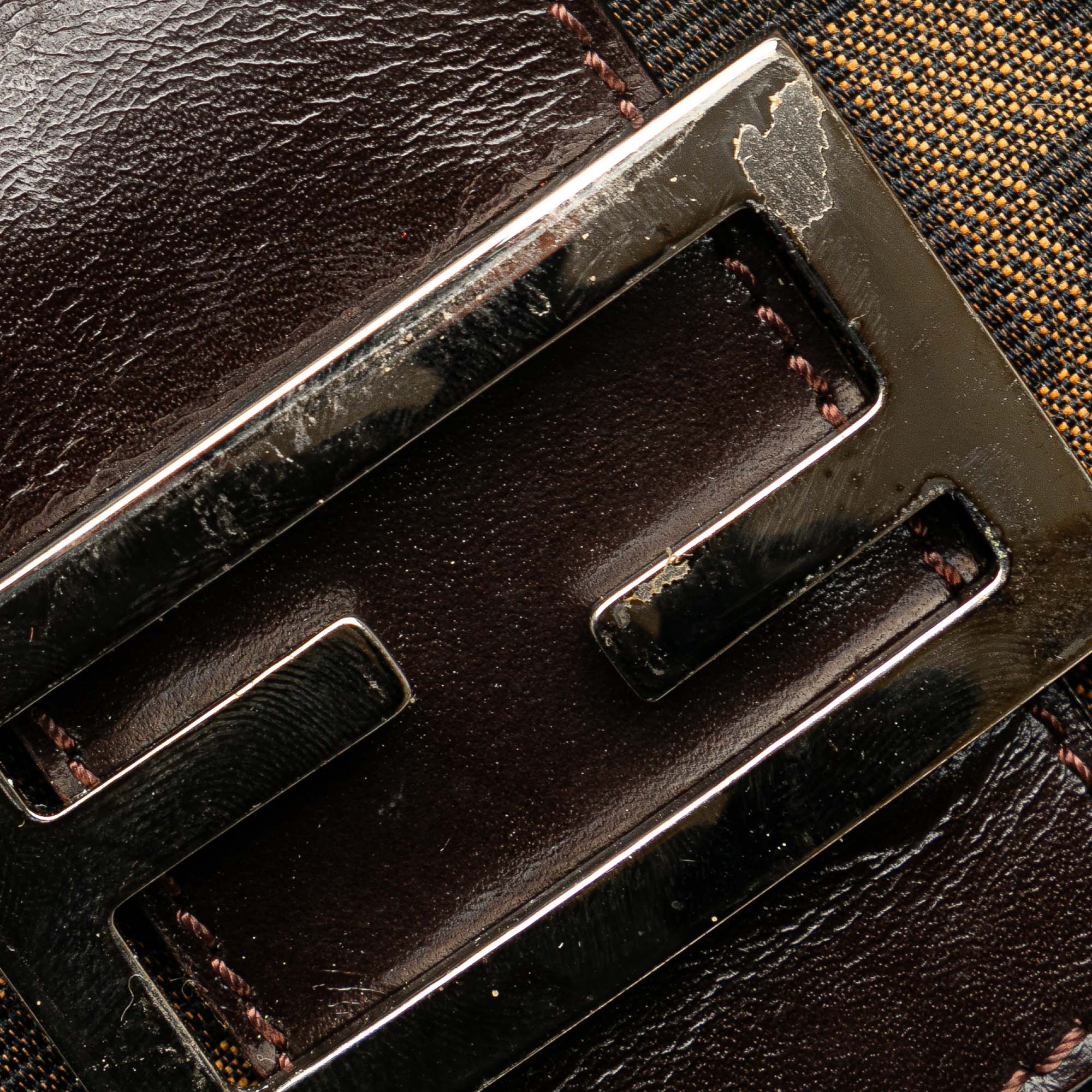 Brown Fendi Mini Zucca Canvas Croissant Handbag