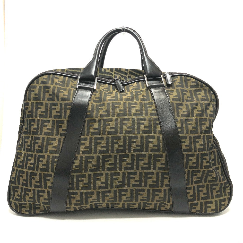 FENDI Boston Duffel bag Nylon / leather khaki Zucca FF logo mens(Unisex) Used
