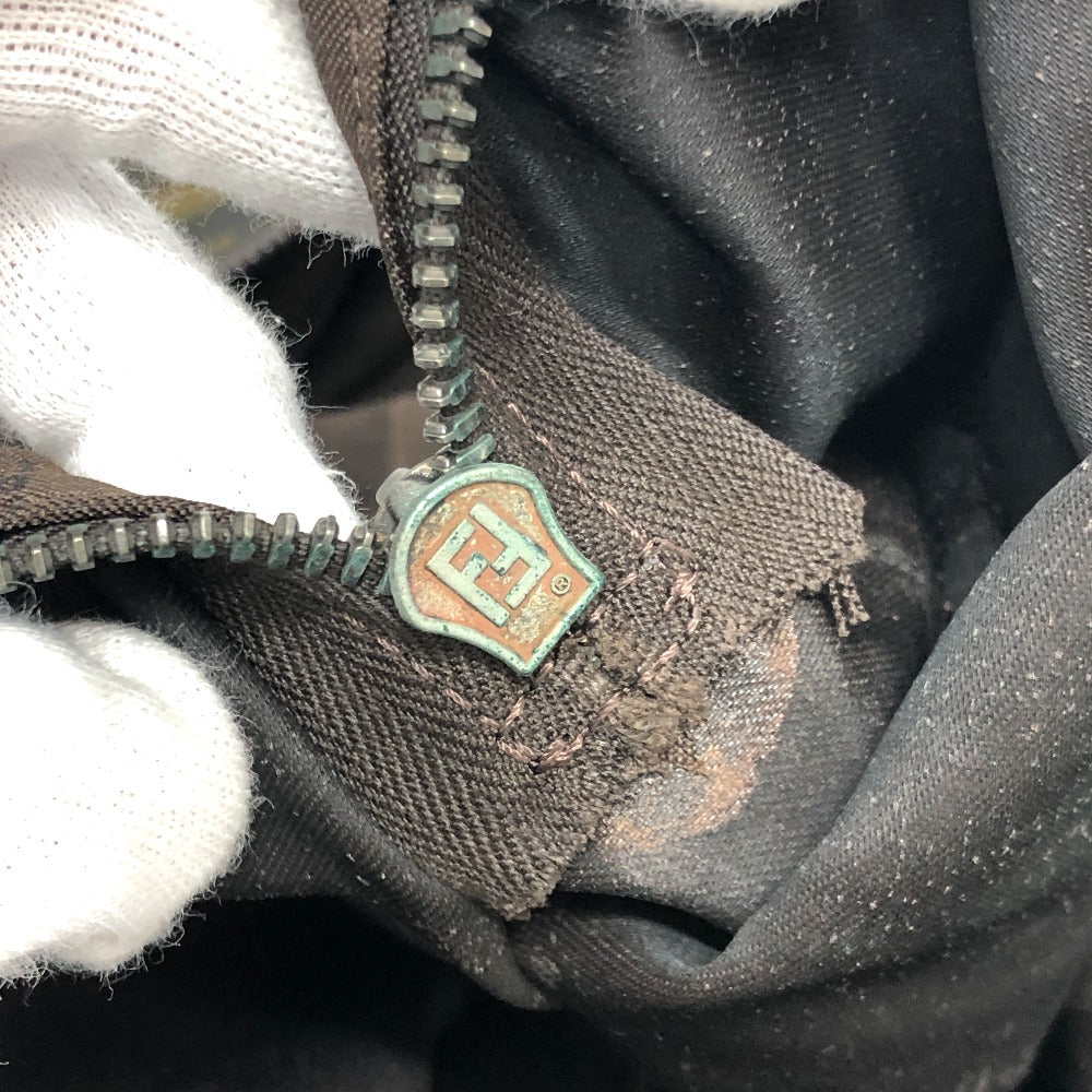 FENDI Boston Duffel bag Nylon / leather khaki Zucca FF logo mens(Unisex) Used
