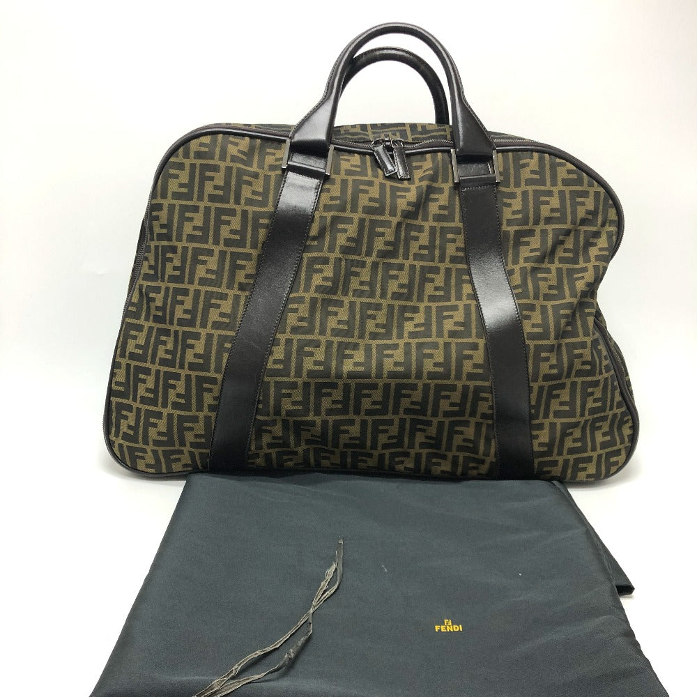 FENDI Boston Duffel bag Nylon / leather khaki Zucca FF logo mens(Unisex) Used