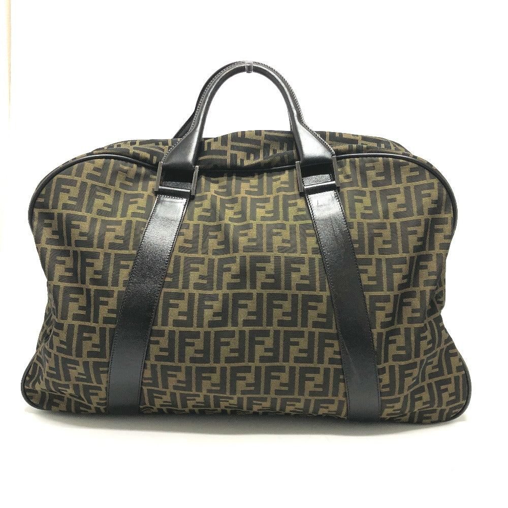 FENDI Boston Duffel bag Nylon / leather khaki Zucca FF logo mens(Unisex) Used