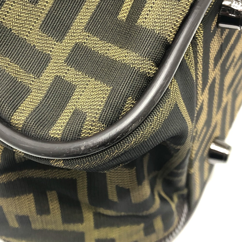 FENDI Boston Duffel bag Nylon / leather khaki Zucca FF logo mens(Unisex) Used