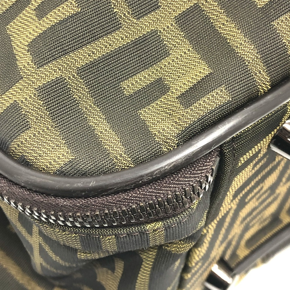FENDI Boston Duffel bag Nylon / leather khaki Zucca FF logo mens(Unisex) Used