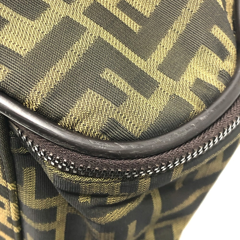 FENDI Boston Duffel bag Nylon / leather khaki Zucca FF logo mens(Unisex) Used
