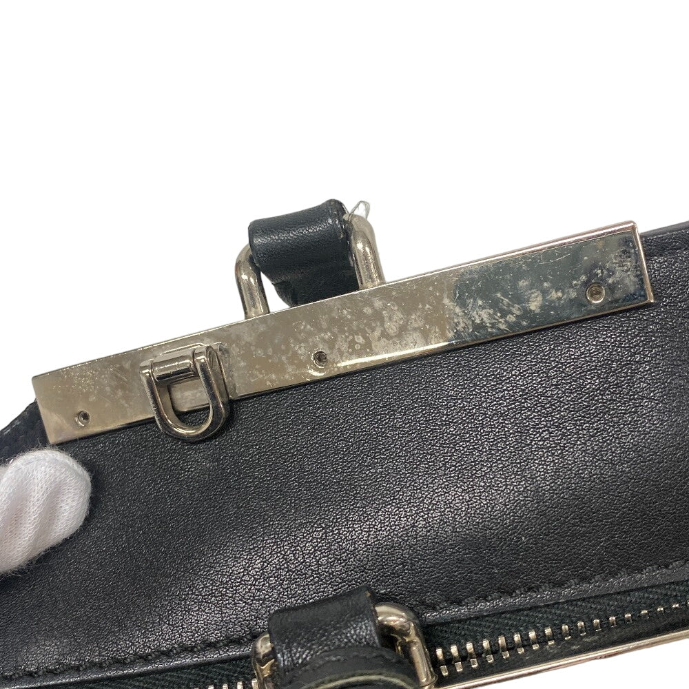 FENDI Handbag leather black Trois Jules Women Used