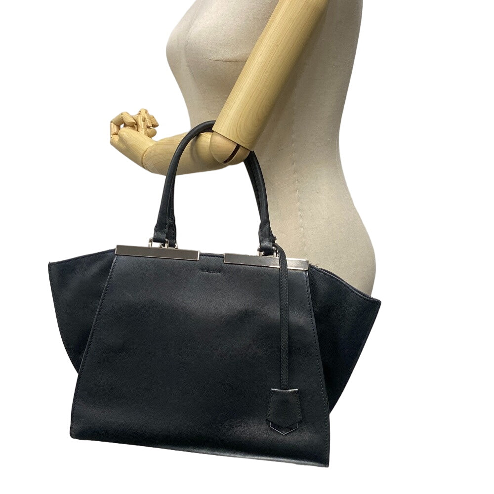 FENDI Handbag leather black Trois Jules Women Used