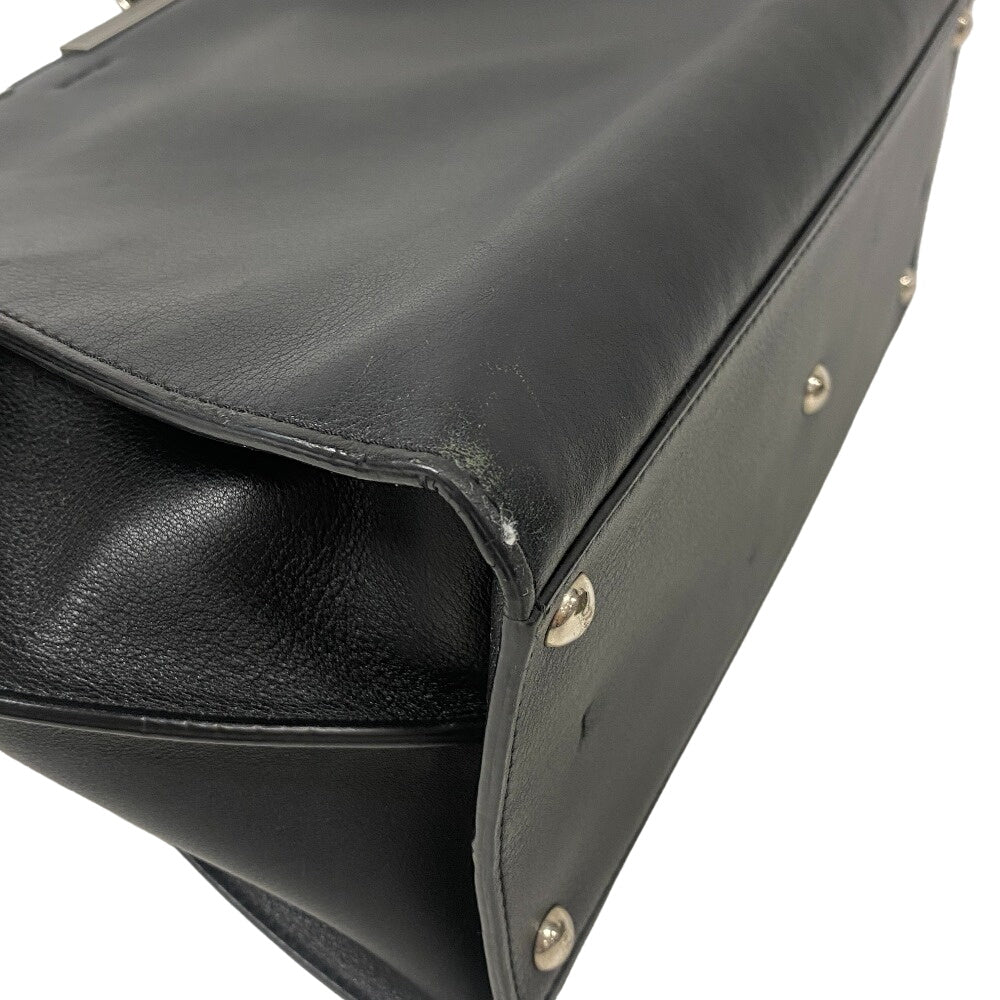 FENDI Handbag leather black Trois Jules Women Used
