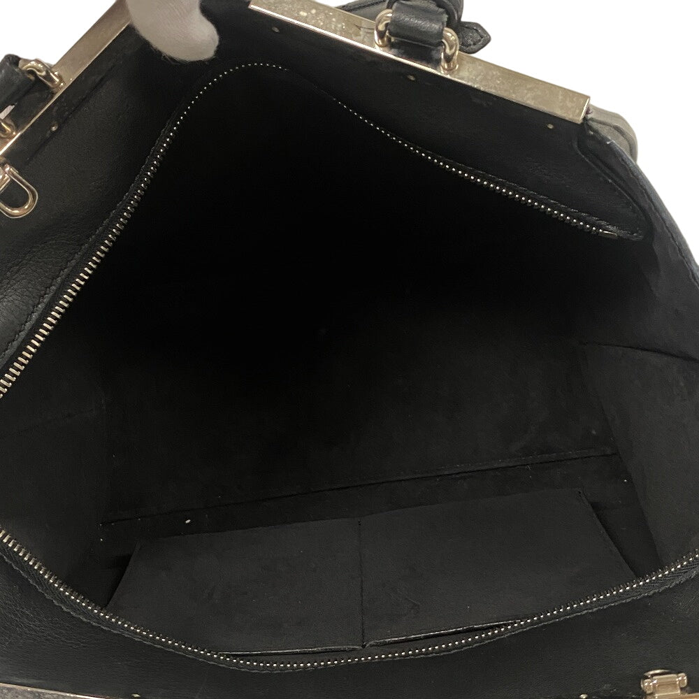 FENDI Handbag leather black Trois Jules Women Used