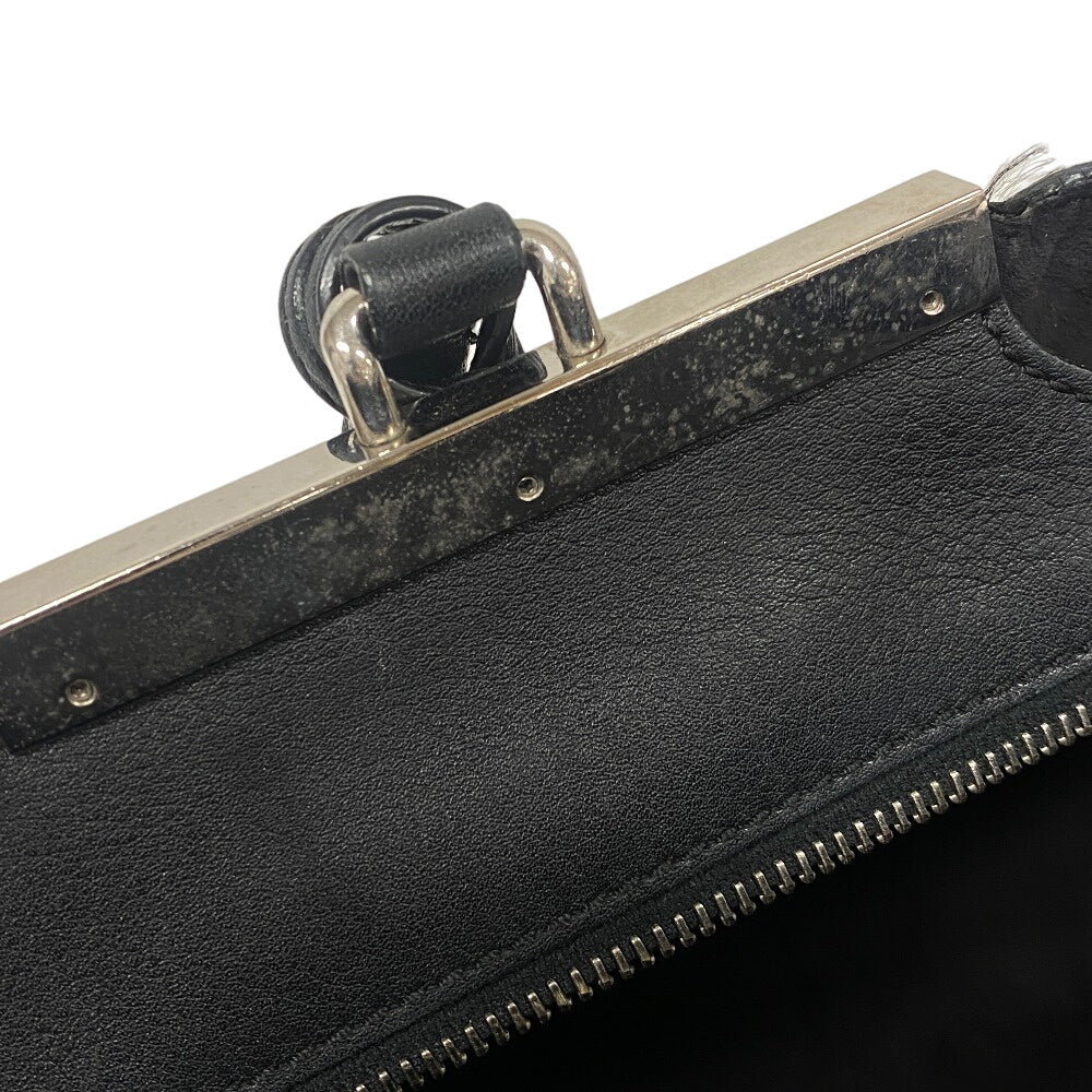 FENDI Handbag leather black Trois Jules Women Used