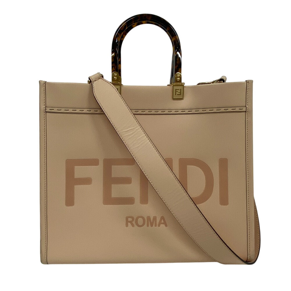 FENDI Handbag 8BH386 leather pink Sunshine Medium Women Used