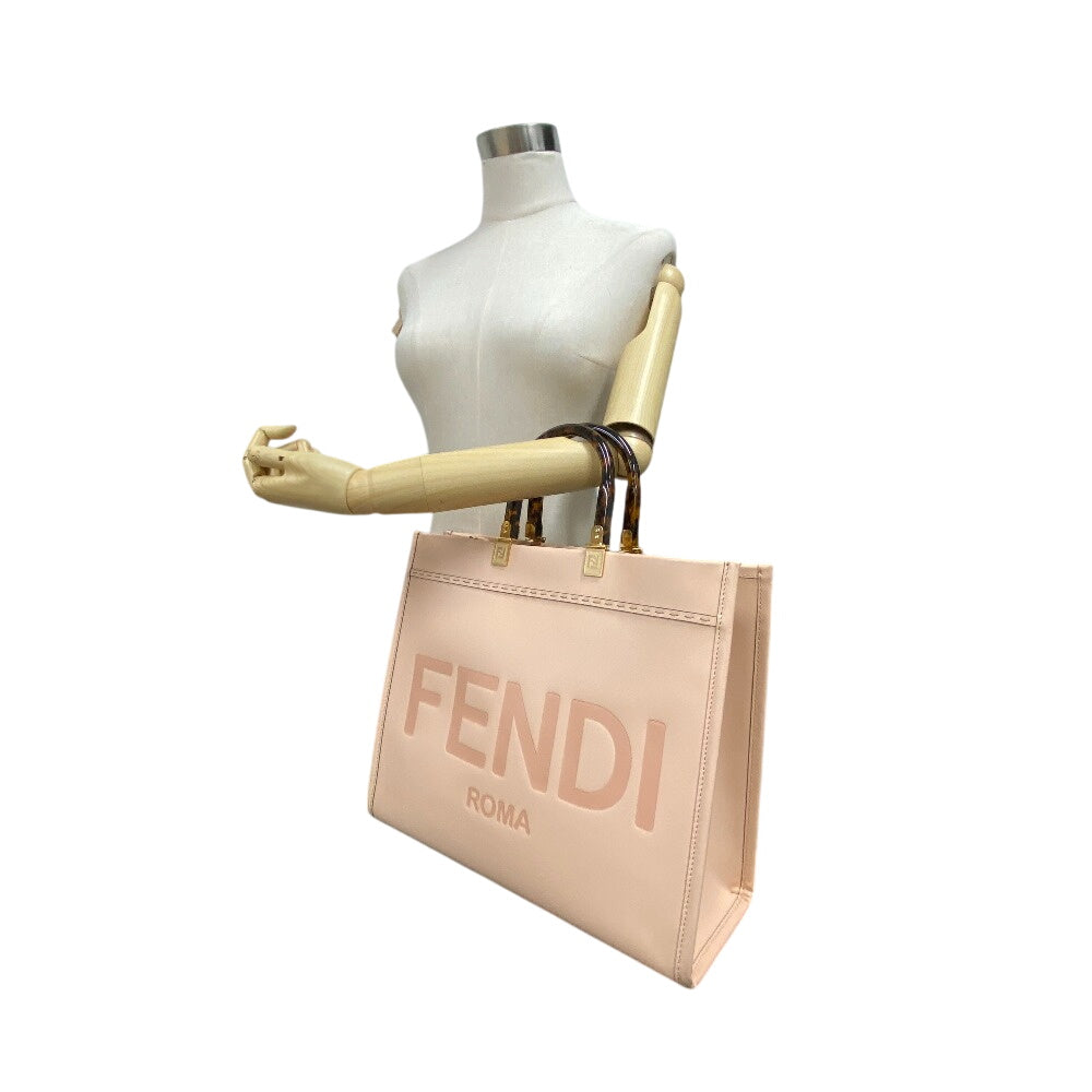 FENDI Handbag 8BH386 leather pink Sunshine Medium Women Used