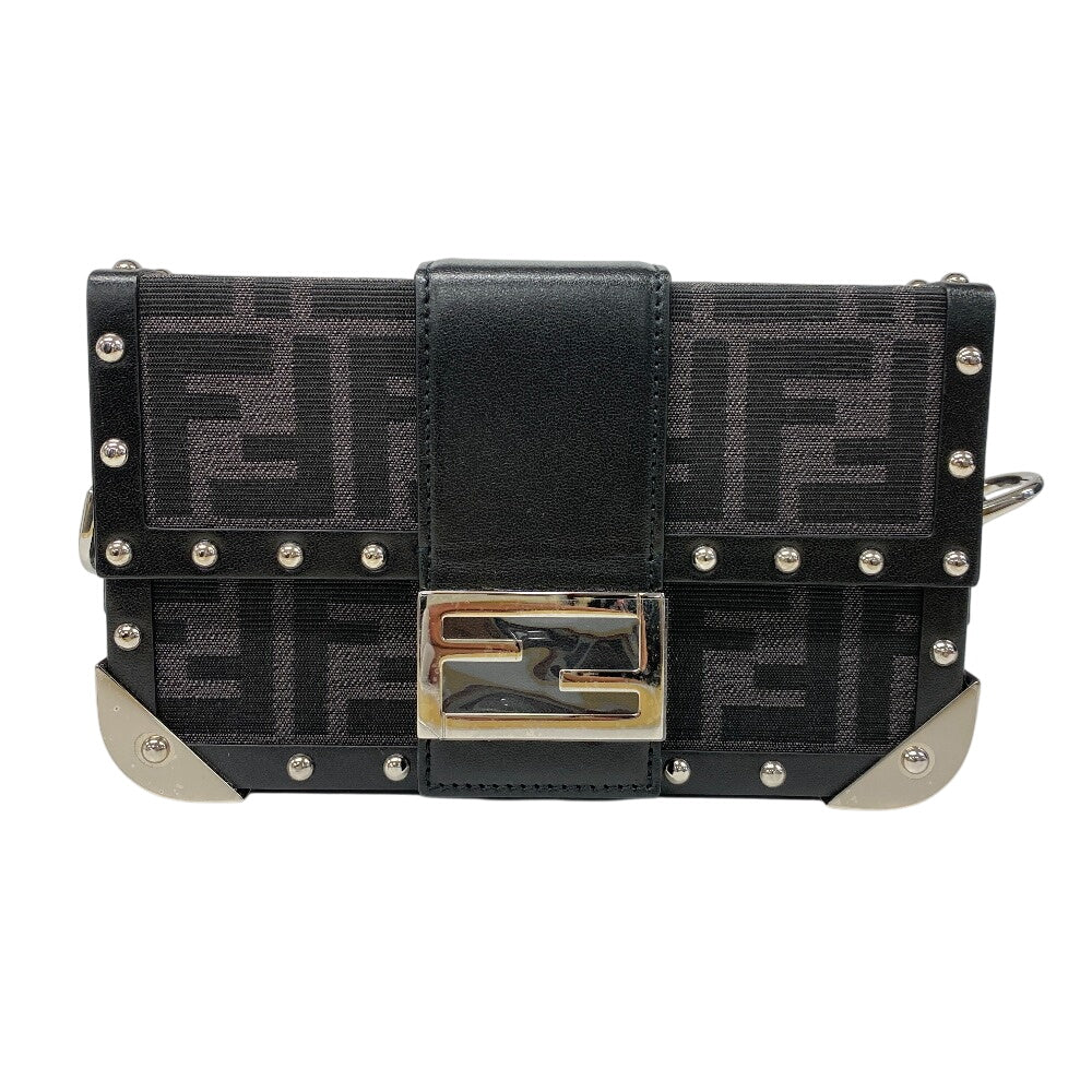 FENDI Shoulder Bag 7VA507 Canvas, Leather black Zucca trunk Women Used
