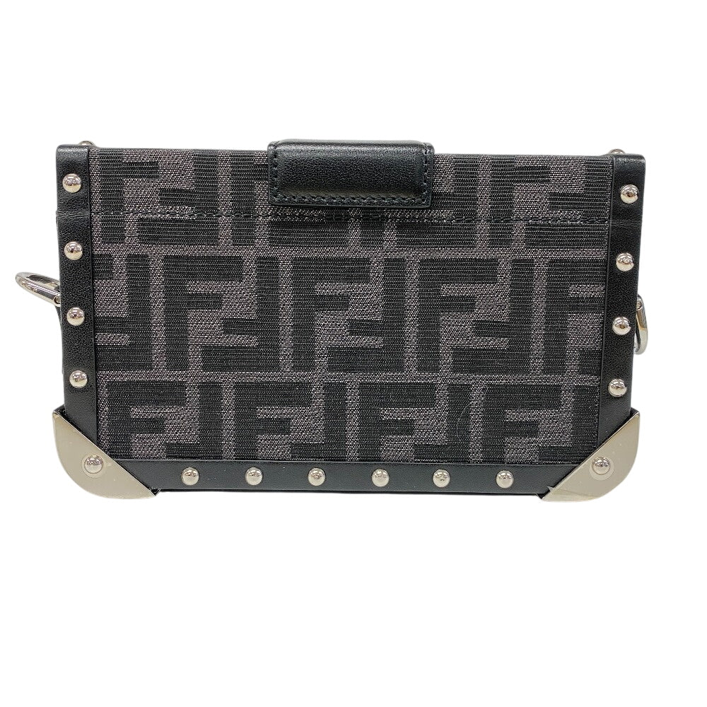 FENDI Shoulder Bag 7VA507 Canvas, Leather black Zucca trunk Women Used
