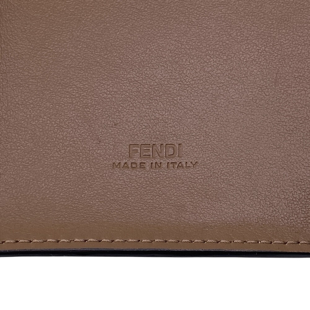 FENDI Pouch Leather, Suede Orange Zucca phone pouch unisex(Unisex) Used