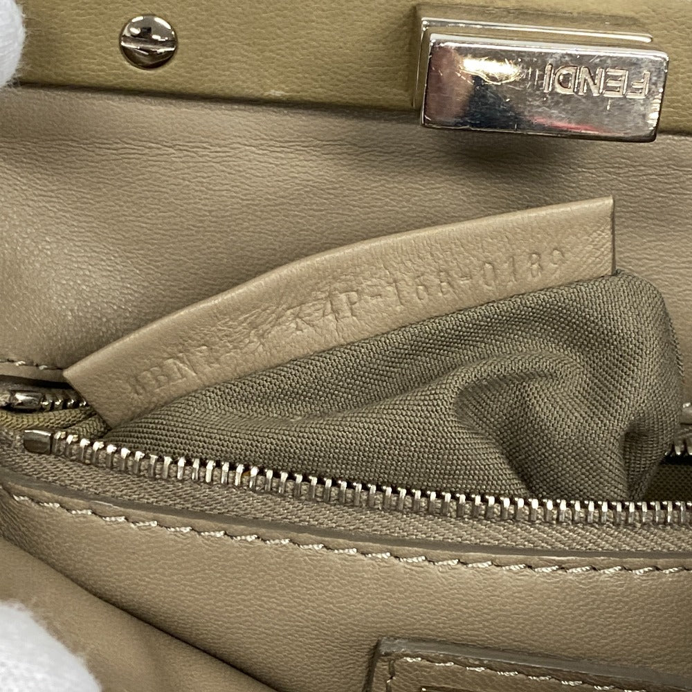 FENDI Shoulder Bag 8BN244 lambskin beige Mini Pea Kaboo Women Used