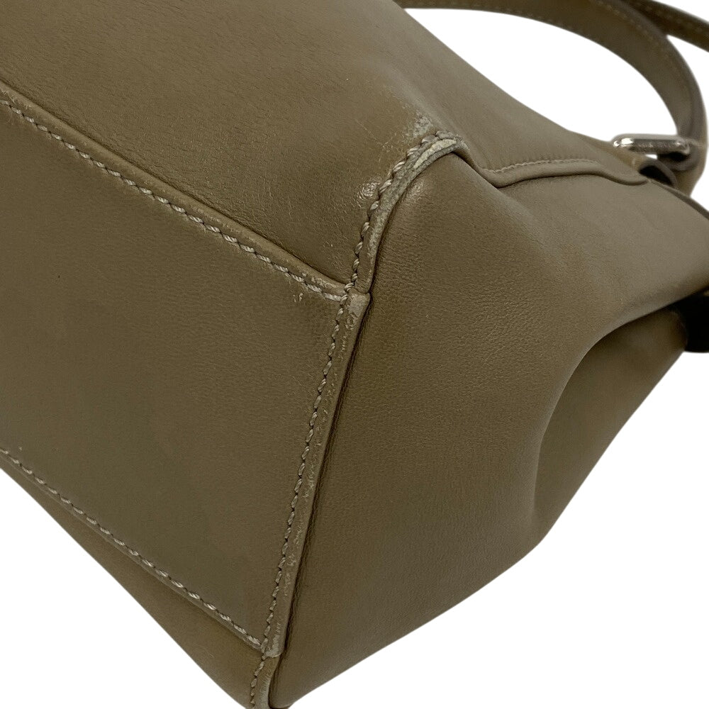 FENDI Shoulder Bag 8BN244 lambskin beige Mini Pea Kaboo Women Used