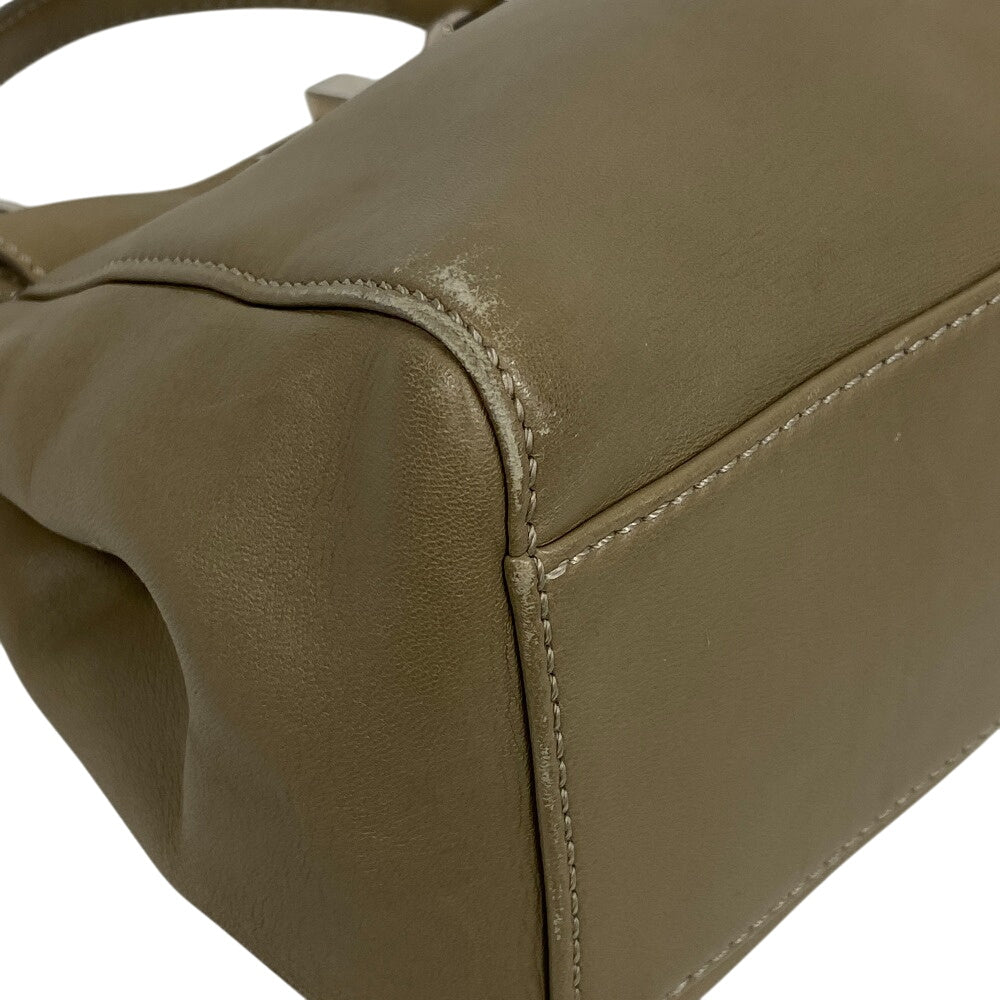 FENDI Shoulder Bag 8BN244 lambskin beige Mini Pea Kaboo Women Used
