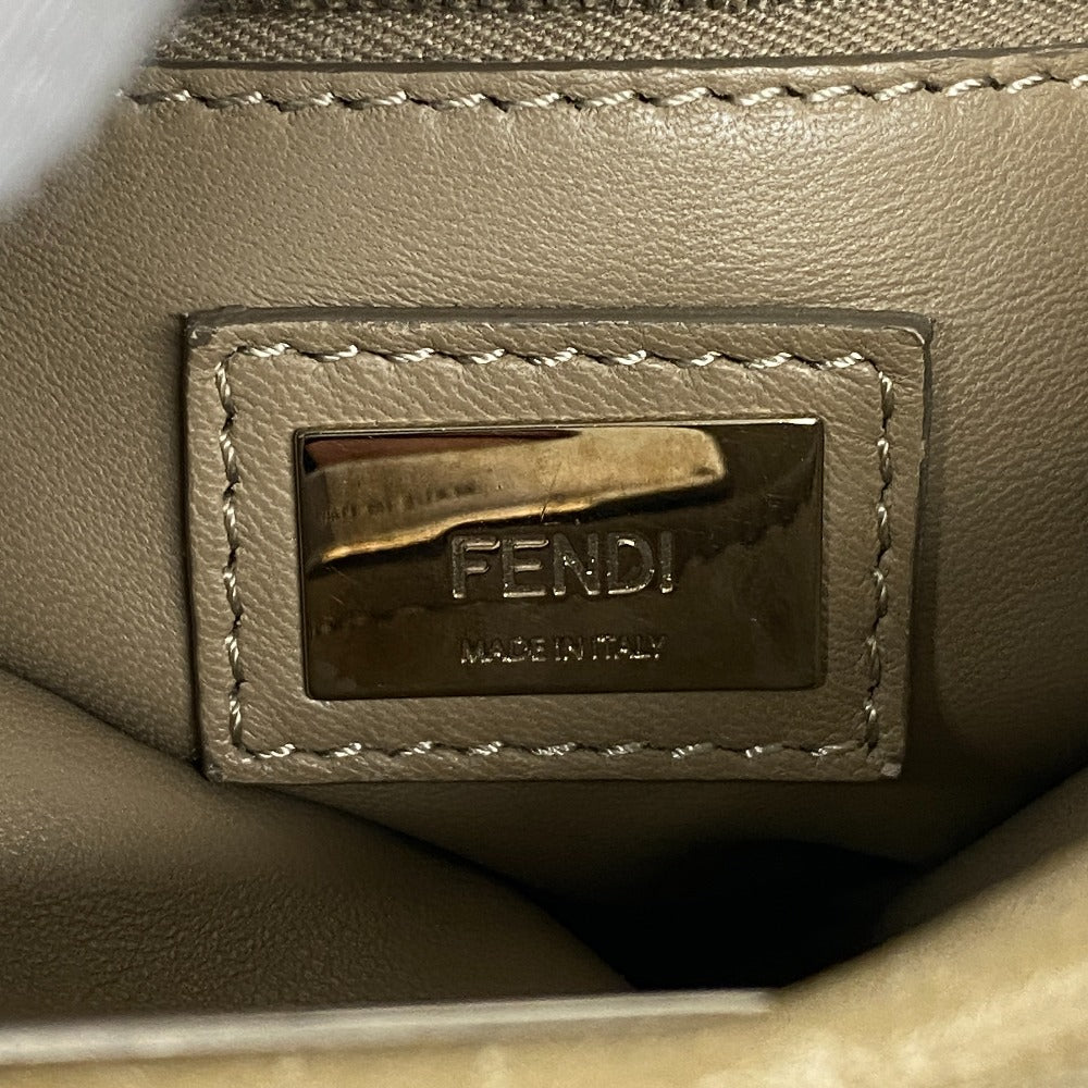 FENDI Shoulder Bag 8BN244 lambskin beige Mini Pea Kaboo Women Used