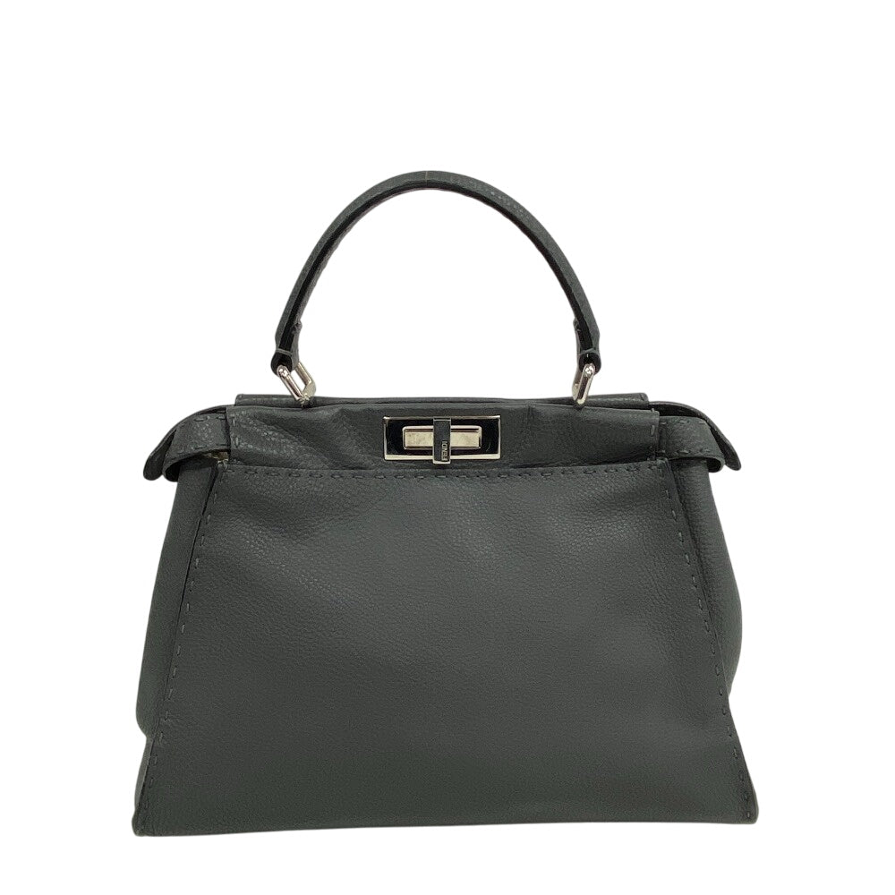 FENDI Handbag 8BN226 Calfskin gray Peekaboo Women Used