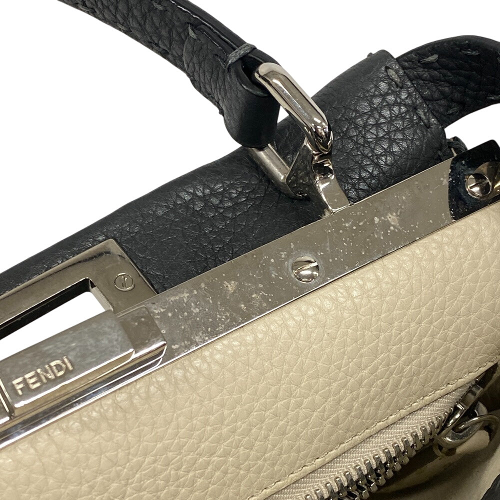 FENDI Handbag 8BN226 Calfskin gray Peekaboo Women Used