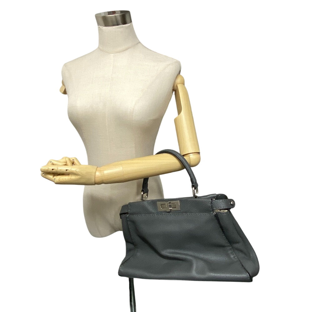 FENDI Handbag 8BN226 Calfskin gray Peekaboo Women Used