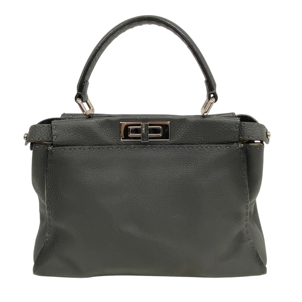 FENDI Handbag 8BN226 Calfskin gray Peekaboo Women Used