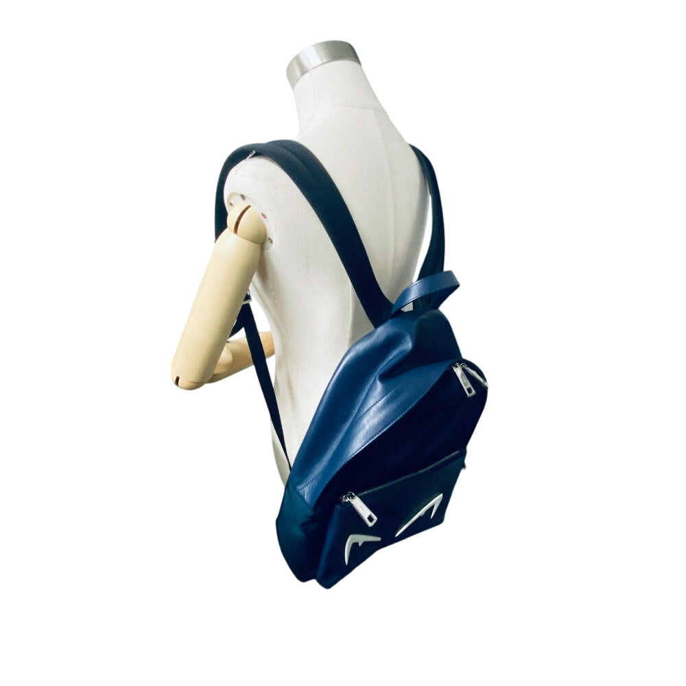 FENDI Backpack 7VZ042 Nylon, Leather Navy monster Women(Unisex) Used