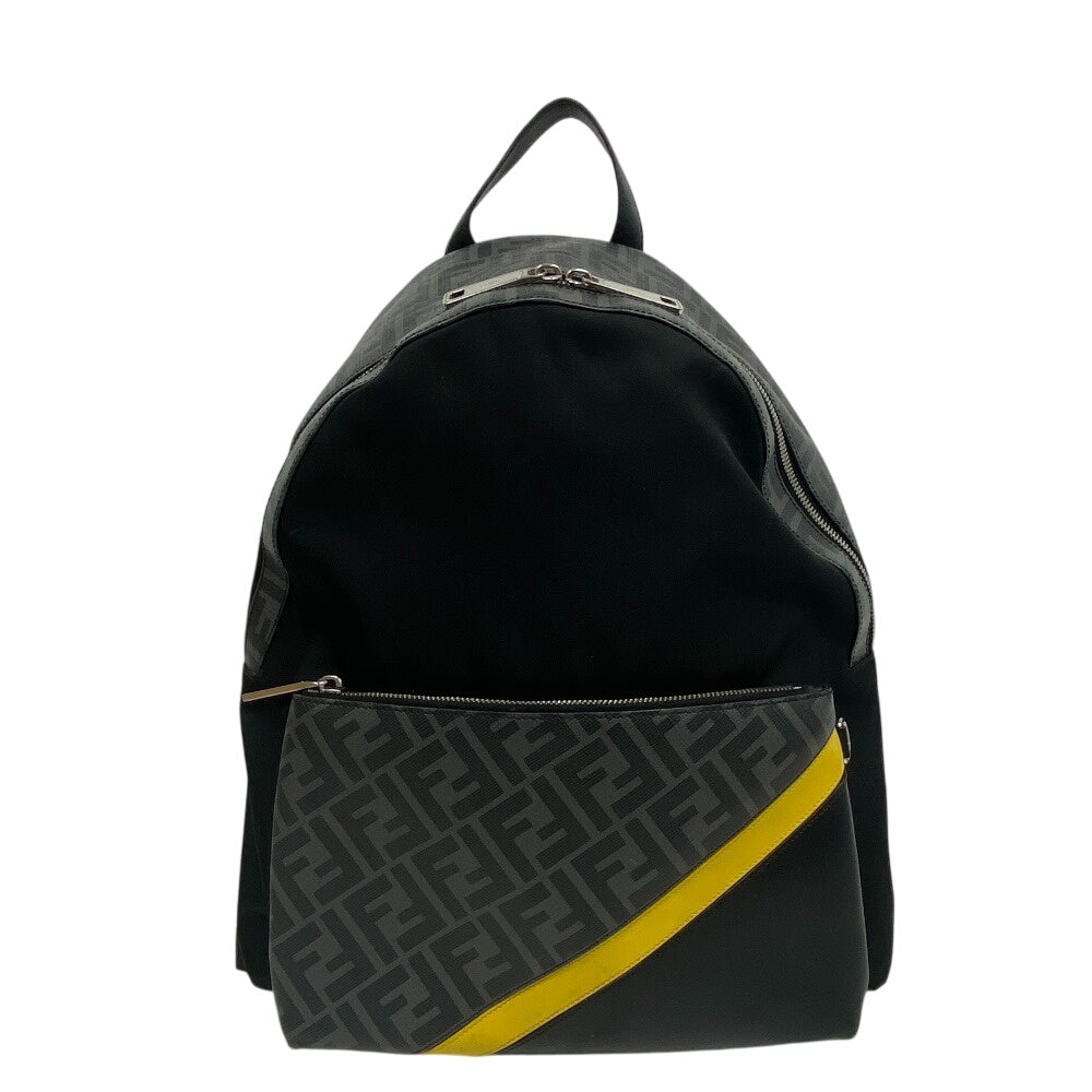 FENDI Backpack 7VZ042 PVC, Nylon black Backpack Zucca mens Used