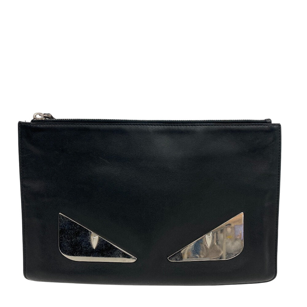 FENDI Clutch bag leather black monster mens Used