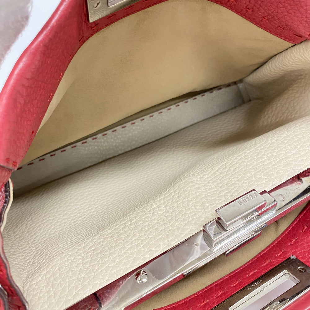 FENDI Handbag 8BN226 leather Red Peekaboo Celeria Women Used