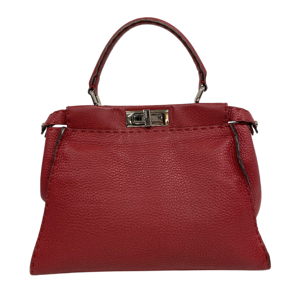 FENDI Handbag 8BN226 leather Red Peekaboo Celeria Women Used
