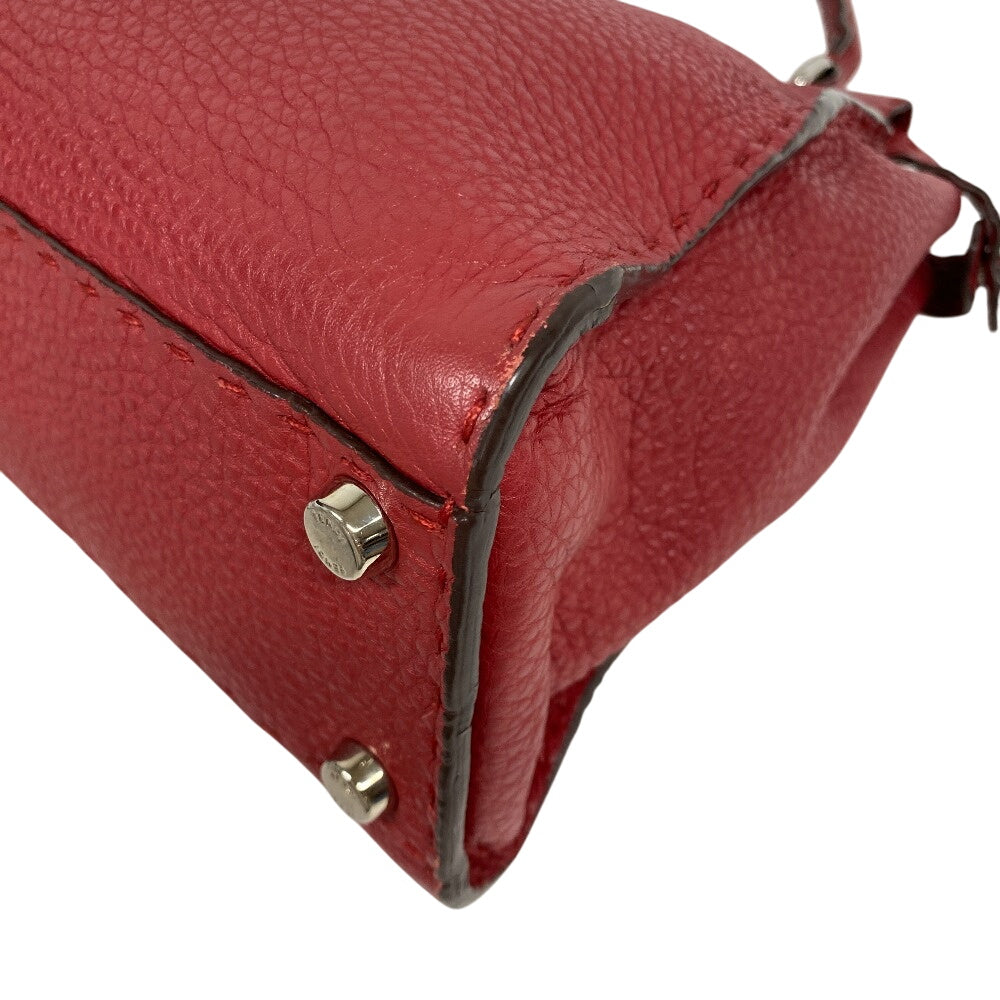 FENDI Handbag 8BN226 leather Red Peekaboo Celeria Women Used