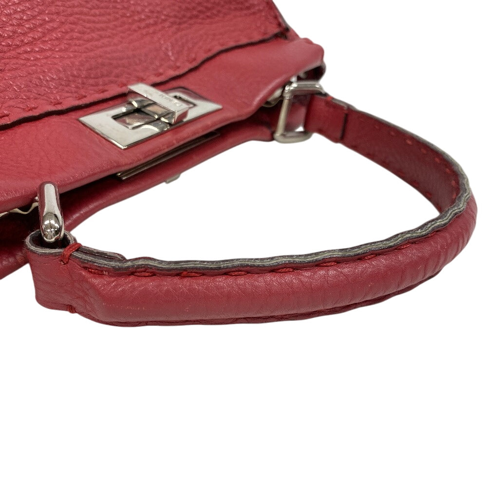 FENDI Handbag 8BN226 leather Red Peekaboo Celeria Women Used