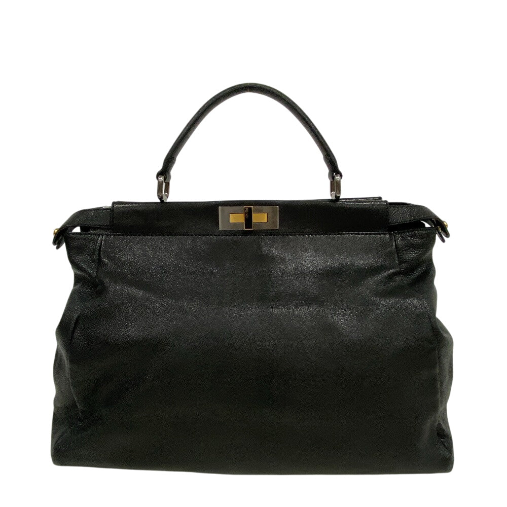 FENDI Handbag 8BN210 leather black Peekaboo Large Women Used