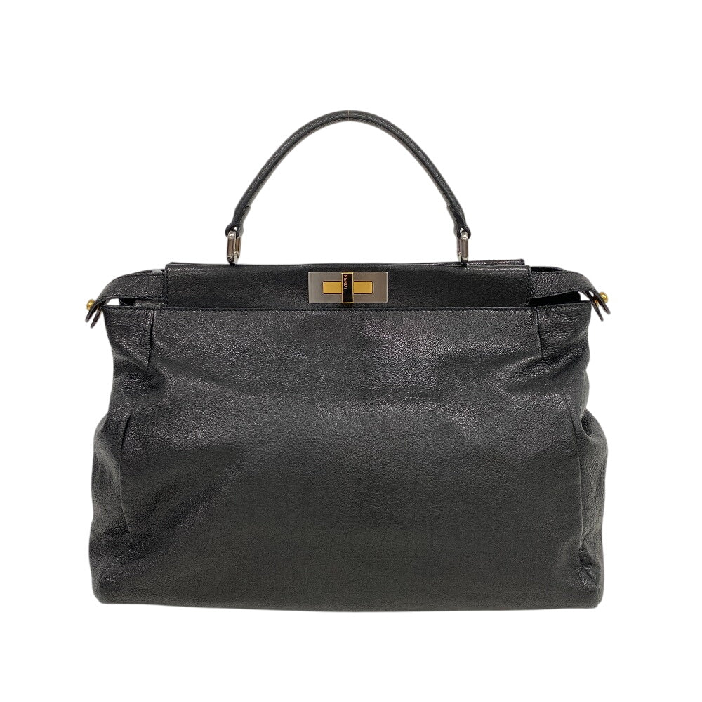 FENDI Handbag 8BN210 leather black Peekaboo Large Women Used