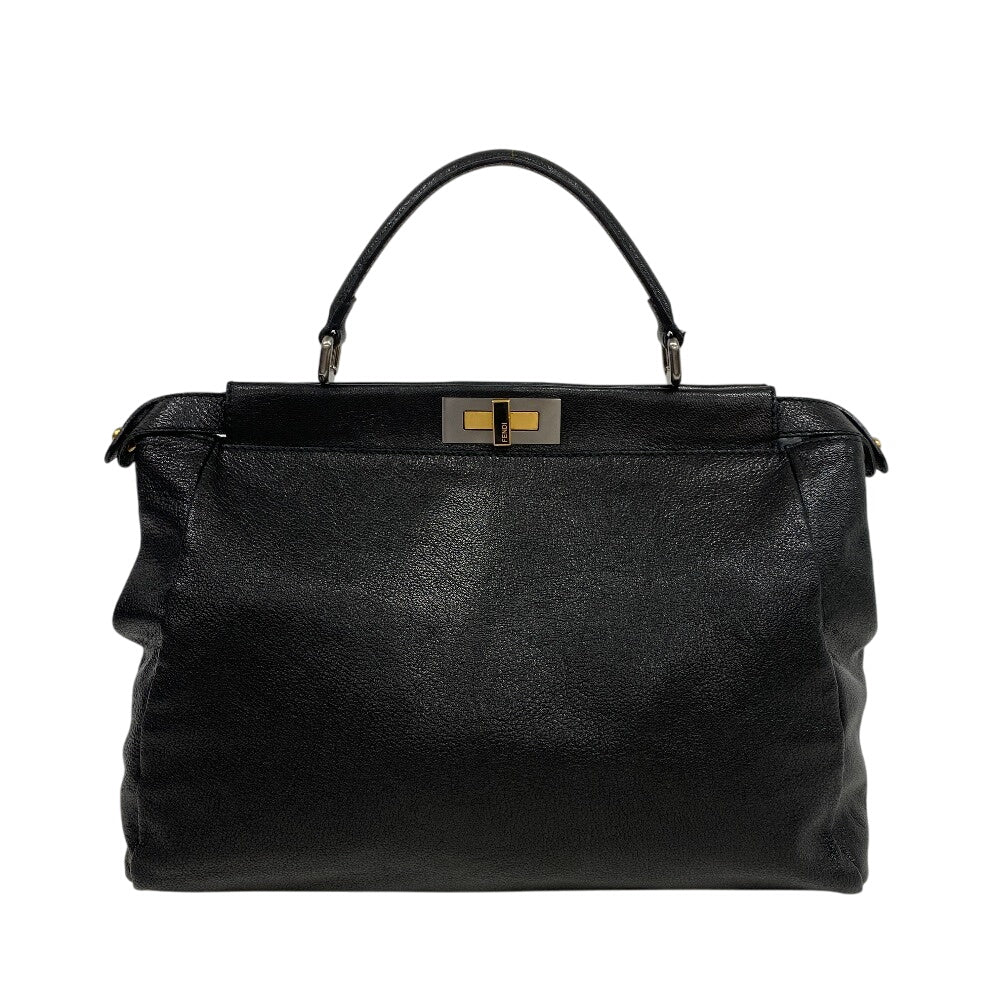 FENDI Handbag 8BN210 leather black Peekaboo Large Women Used