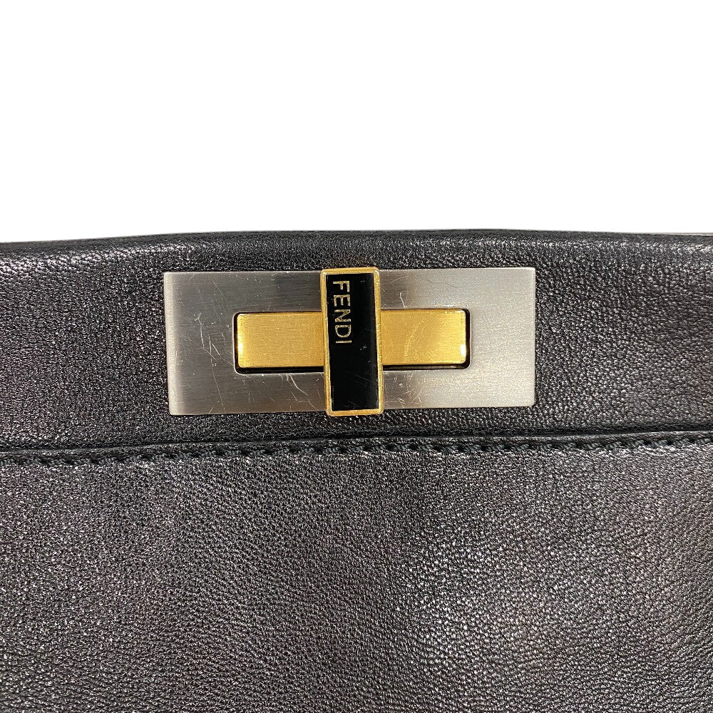 FENDI Handbag 8BN210 leather black Peekaboo Large Women Used